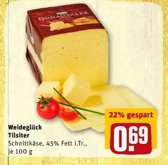 REWE Weideglück schnittkäse tilsiter Angebot