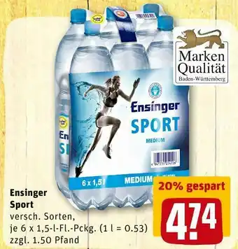 REWE Ensinger sport mineralwasser Angebot