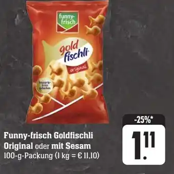 Scheck-in-Center Funny-frisch Goldfischli Original oder mit Sesam 100-g-Packung Angebot