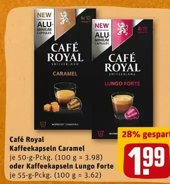 REWE Café royal kaffeekapseln caramel oder kaffeekapseln lungo forte Angebot