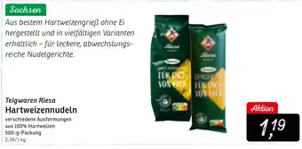 KONSUM Teigwaren Riesa Hartweizennudeln Angebot