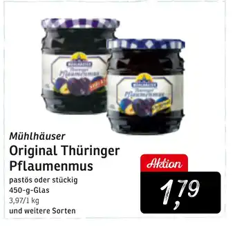 KONSUM Mühlhäuser Original Thüringer Pflaumenmus 450g Angebot