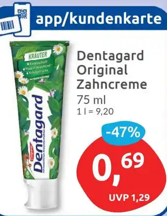 Budni Dentagard Original Zahncreme 75ml Angebot