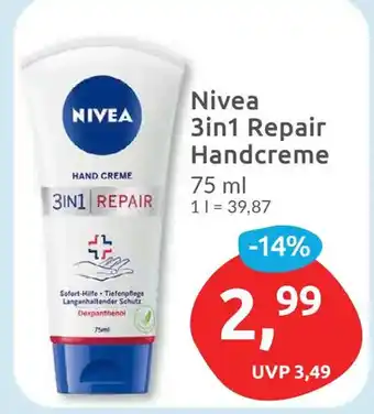 Budni Nivea 3in1 Repair Handcreme 75 ml Angebot