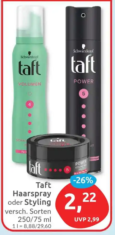 Schwarzkopf taft Haarspray oder Styling versch. Sorten 250/75ml Angebot ...
