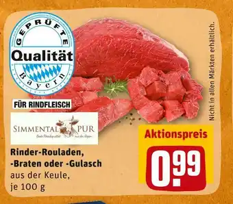 REWE Simmental pur rinder-rouladen, -braten oder -gulasch Angebot