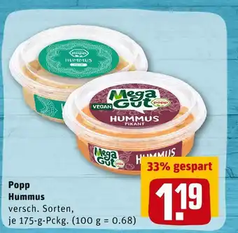 REWE Popp hummus Angebot