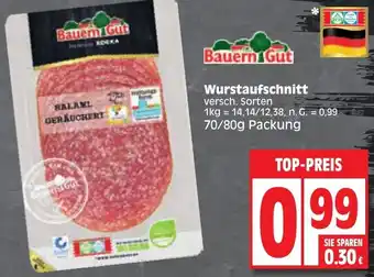 Edeka Bauern Gut Wurstaufschnitt 70/80 g Packung Angebot