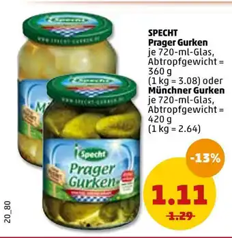 PENNY Specht prager gurken oder münchner gurken Angebot