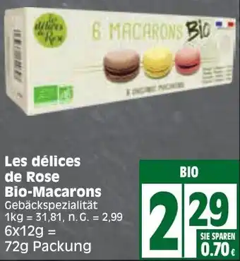 Edeka Les délices de Rose Bio-Macarons 72g Packung Angebot