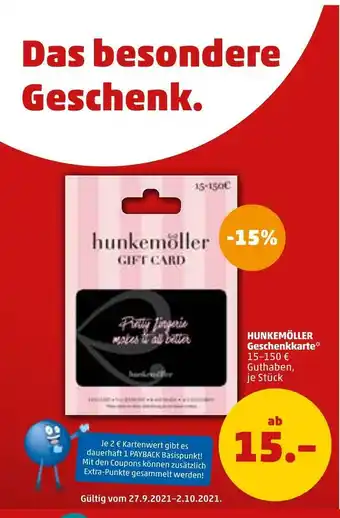 PENNY Hunkemöller geschenkkarte Angebot