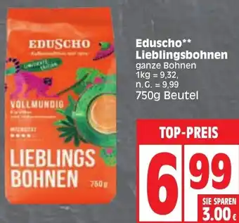 Edeka Eduscho Lieblingsbohnen 750g Beutel Angebot