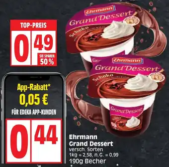 Edeka Ehrmann Grand Dessert 190g Becher Angebot