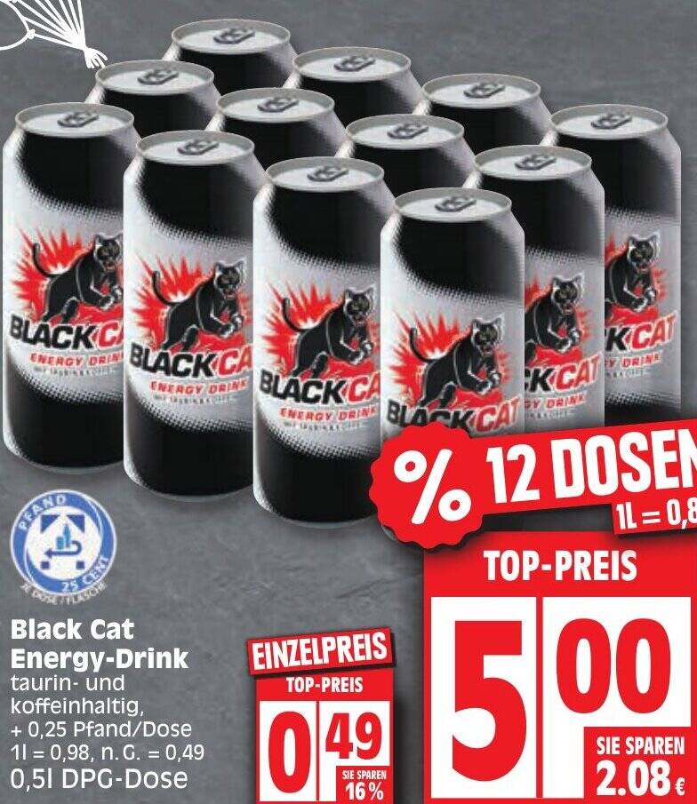 Black Cat EnergyDrink 0,5 L Angebot bei Edeka