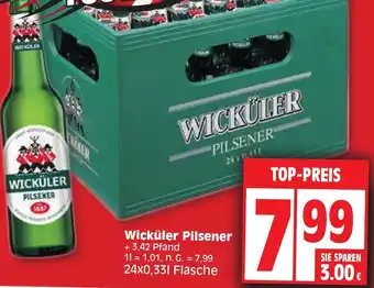 Edeka Wicküler Pilsener 24x0,33 L Flasche Angebot