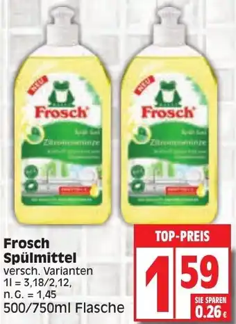 Edeka Frosch Spülmittel 500/750ml Flasche Angebot