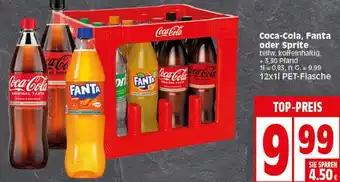 Elli Markt Coca-Cola, Fanta oder Sprite 12x1 L PET Flasche Angebot