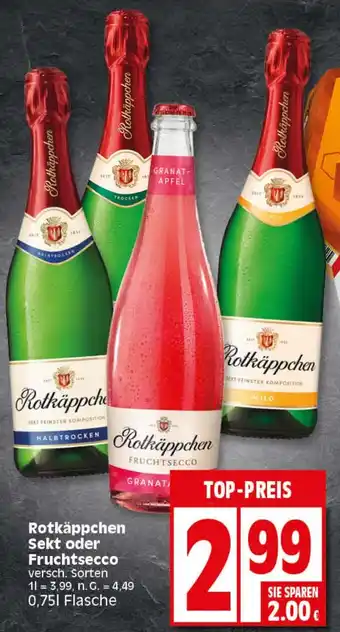 Elli Markt Rotkäppchen Sekt oder Fruchtsecco 0,75 L Flasche Angebot