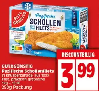 Elli Markt GUT&GÜNSTIG Pazifische Schollenfilets 250g Packung Angebot