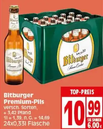 Elli Markt Bitburger Premium-Pils 24x0,33 L Flasche Angebot