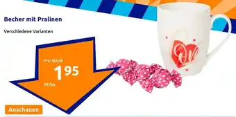 Action Becher mit Pralinen Angebot