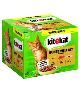 Dehner KITEKAT Nassfutter für Katzen Multipack Bunte Vielfalt in Sauce, Adult, 24 x 85 g Angebot