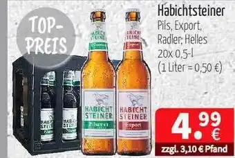Getränke Quelle Habichtsteiner Pils, Export, Radler, Helles 20x0,5L Angebot