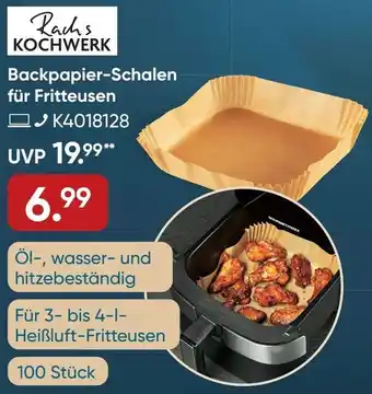 Galeria Rachs Kochwerk Backpapier-Schalen für Fritteusen Angebot