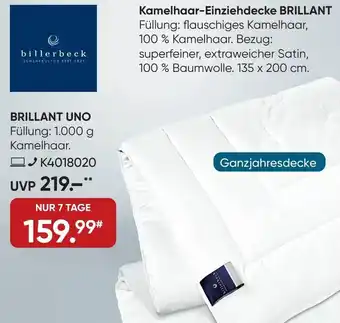 Galeria billerbeck Kamelhaar-Einziehdecke BRILLANT UNO Angebot