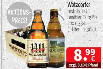 Getränke Quelle Watzdorfer Festpils 1411, Landbier, Burg Pils 20 x 0,33L Angebot