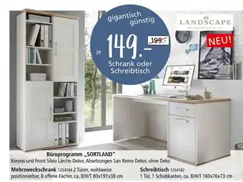 Zurbrüggen Landscape büroprogramm „sortland“ Angebot