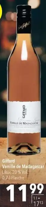 CITTI Markt Giffard Vanille de Madagascar Holunderblüten Sirup Likör, 20% Vol. 1-1-Flasche 0,7-l-Flasche Angebot