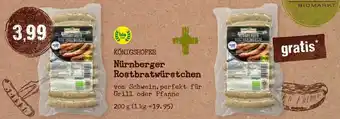 Denns BioMarkt KÖNIGSHOFER Nürnberger Rostbratwürstchen 200 g Angebot