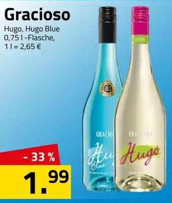 Logo Getränkemarkt Gracioso Hugo, Hugo Blue 0,75L Angebot