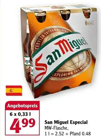 Globus San Miguel Especial 6x0,33L Angebot