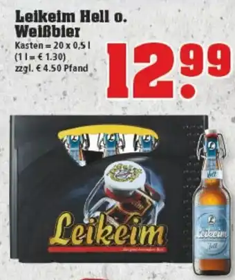 trinkgut Leikeim Hell o. Weißbier 20x0,5L Angebot