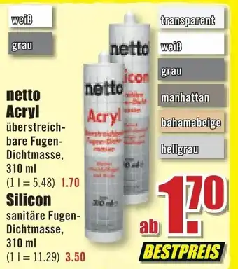 B1 Discount Baumarkt Netto Acryl oder Silicon Angebot