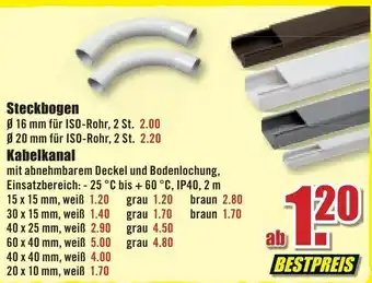 B1 Discount Baumarkt Steckbogen oder Kabelkanal Angebot