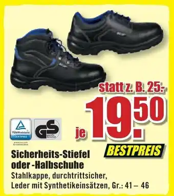 B1 Discount Baumarkt Sicherheits Stiefel oder Halbschuhe Angebot