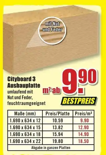 B1 Discount Baumarkt Cityboard 3 Ausbauplatte Angebot