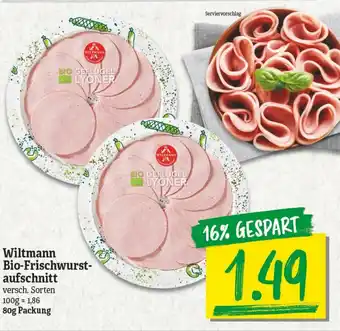 NP Discount Wiltmann Bio Frischwurstaufschnitt 80g Angebot