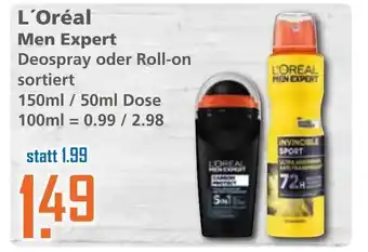 Klaas und Kock L'Oréal Men Expert Deo Spray oder Roll On 150ml/50ml Angebot