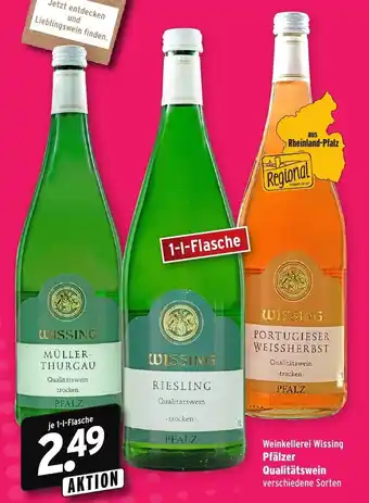 Wasgau Weinkellerei Wissing Pfälzer Qualitätswein 1L Angebot