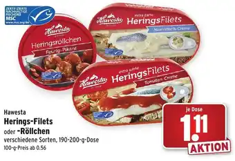 Wasgau Hawesta Herings Filets oder Röllchen 190-200g Angebot