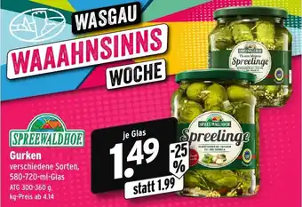 Wasgau Spreewaldhof Gurken 580-720ml Angebot