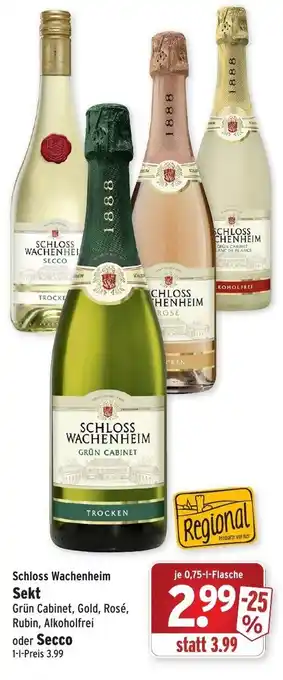 Wasgau Schloss Wachenheim Sekt oder Secco 0,75L Angebot