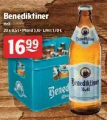 Getränke Hoffmann Benediktiner Hell 20x0,5L Angebot