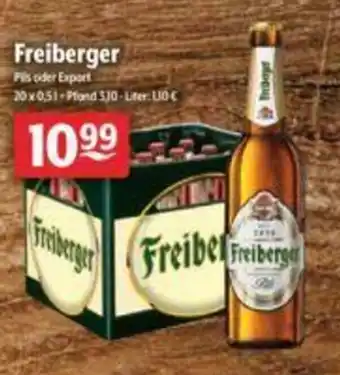 Getränke Hoffmann Freiberger Pils, Export 20x0,5L Angebot