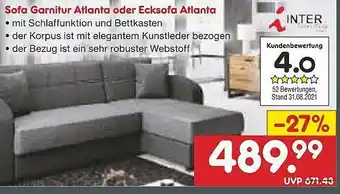 Netto Marken-Discount Sofa Garnitur Atlanta Oder Ecksofa Atlanta Inter Angebot