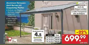 Netto Marken-Discount Aluminium Trassen-dach Borneo Mit Doppelsteg-platten Angebot